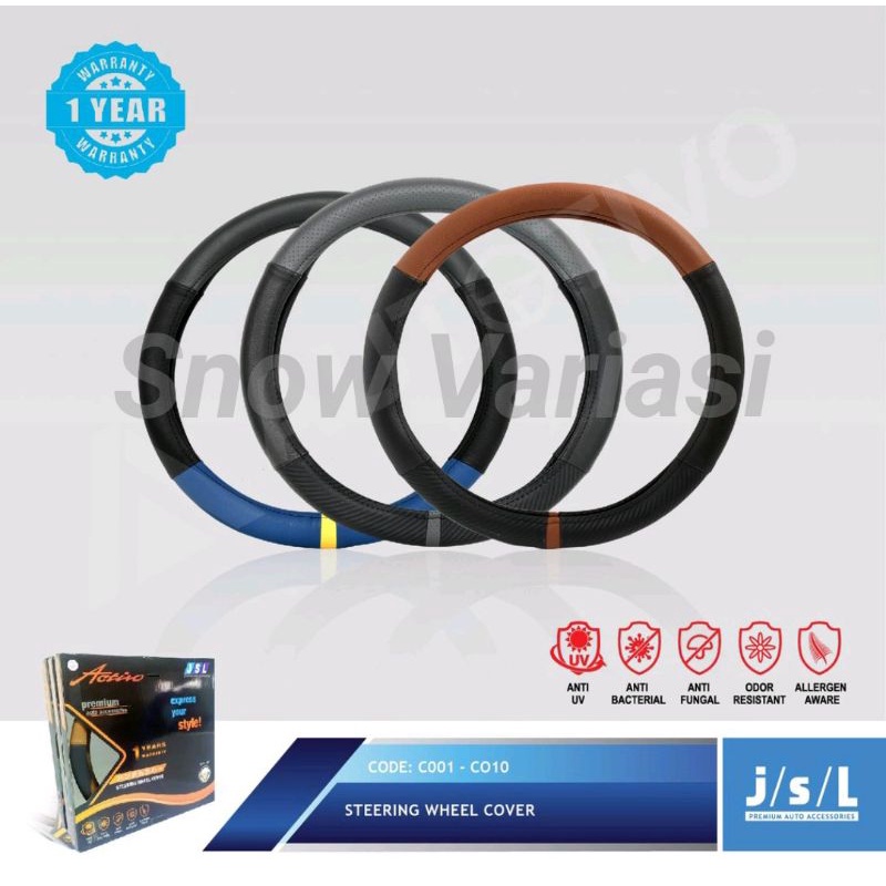 JSL Steering Wheel Cover Activo Premium Sarung Stir Mobil Type C