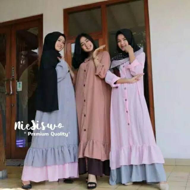 Grosir ecer || SENJA PREMIUM DRESS gamis wolfis premium bukan bahan balotelli