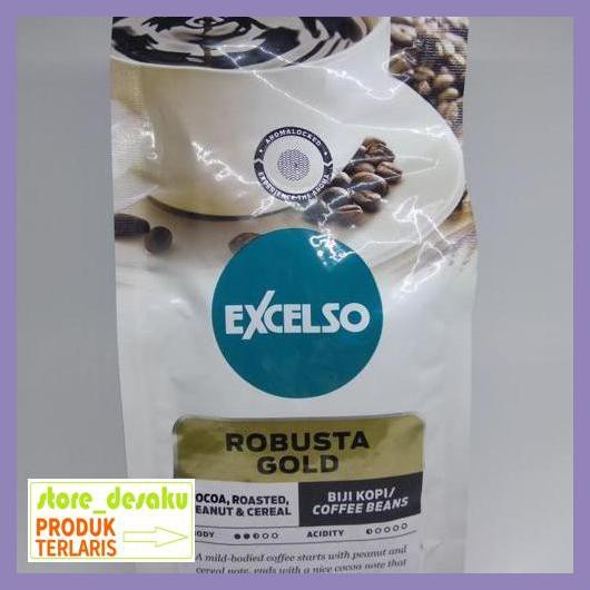 

57Ryr68- Excelso Robusta Gold Bean (Biji) Kopi Smoky N Bold 200Gr 4E57Edu-