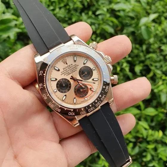 Jam Tangan Pria Rolex Daytona Ceramic Automatic Rubber Men Watch