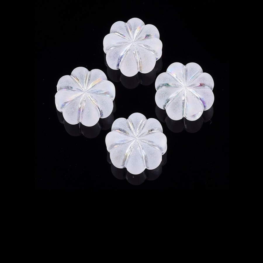 ISI 10PC MANIK MOTE AKRILIK FLOWER FROST AB 13MM BAHAN KERAJINAN TANGAN DIY CANTIK BERKUALITAS