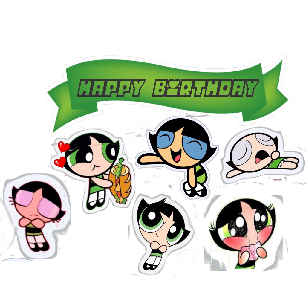 

TOPPER CAKE CUSTOM TOPPER ULANG TAHUN / HIASAN KUE POWERPUFF GIRL BUTTERCUP