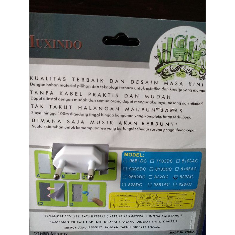 Bel Pintu Rumah Listrik Tanpa Kabel Wireless Bel Pintu Rumah Colok Listrik Door Bell Bel Rumah