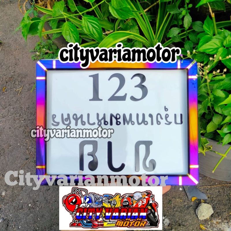 Plat No Nomor Kotak Thailand Bingkai Plat Kotak Twotone plus Plat Nomor Thailand