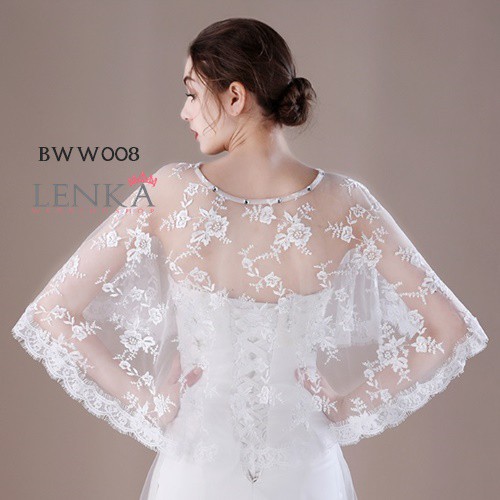 [READY STOCK] BOLERO PENGANTIN PESTA RENDA BROKAT AKSESORIS WEDDING BWW008