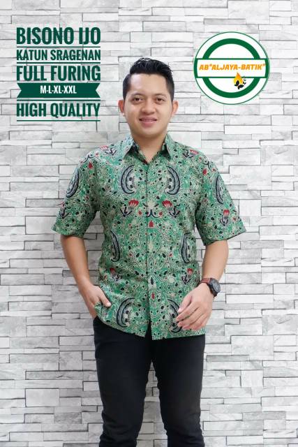 Batik Eksklusif Bisono Ijo Bahan Katun Sragenan Full Furing