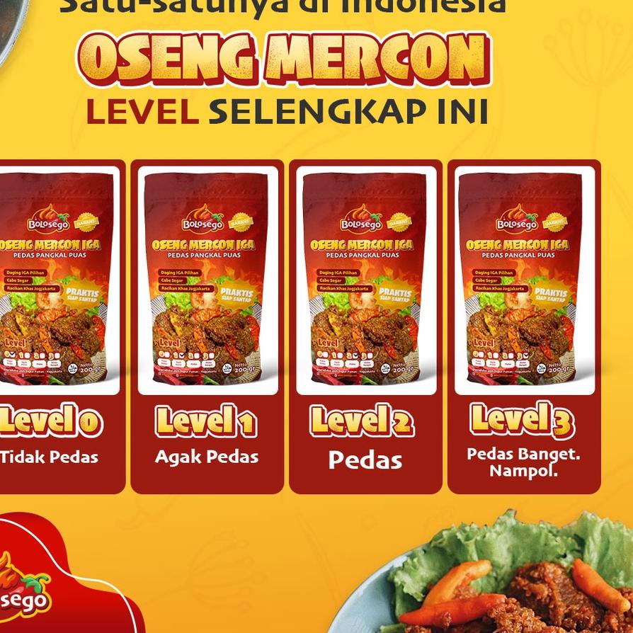 

λ BERGARANSI! OSENG MERCON IGA SAPI. 200 GRAM, ADA LEVEL PEDASNYA- BOLOSEGO
