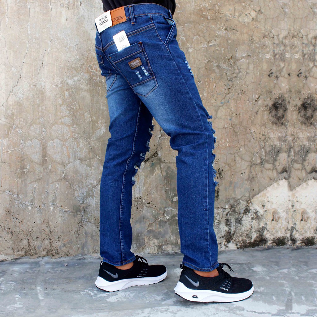 Celana Jeans Pria Panjang Denim Murah Model Distro PB Navy