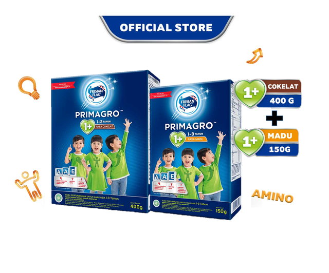 Frisian Flag Primagro 1+ Cokelat 400 gr + Primagro 1+ Madu 150 gr