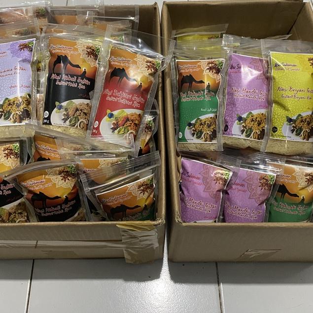 

Spesial Edition--PROMO!!! Nasi Kebuli Mandhi Bukhari Shawarma Kabsah Briyani Instan Abu Sulaiman