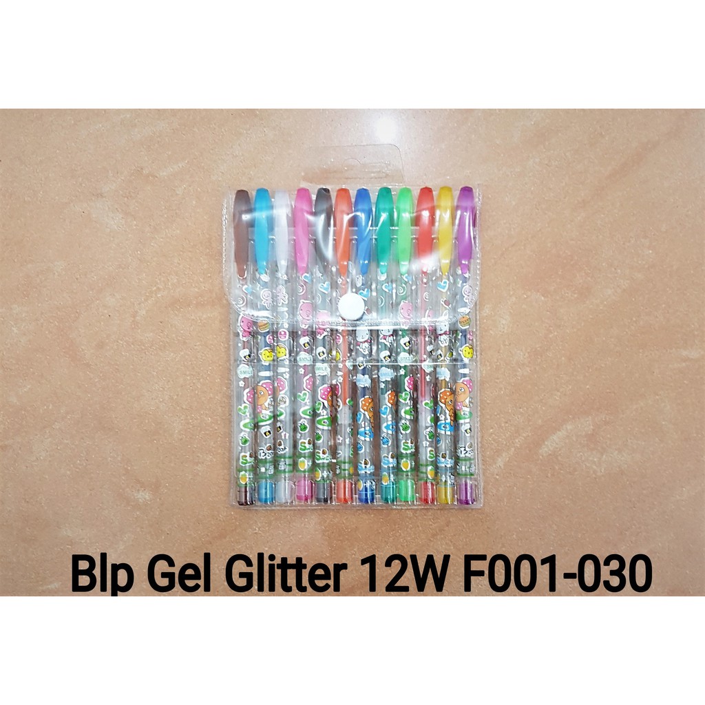 

Ballpoint Pulpen Gel Gliter set 12 warna