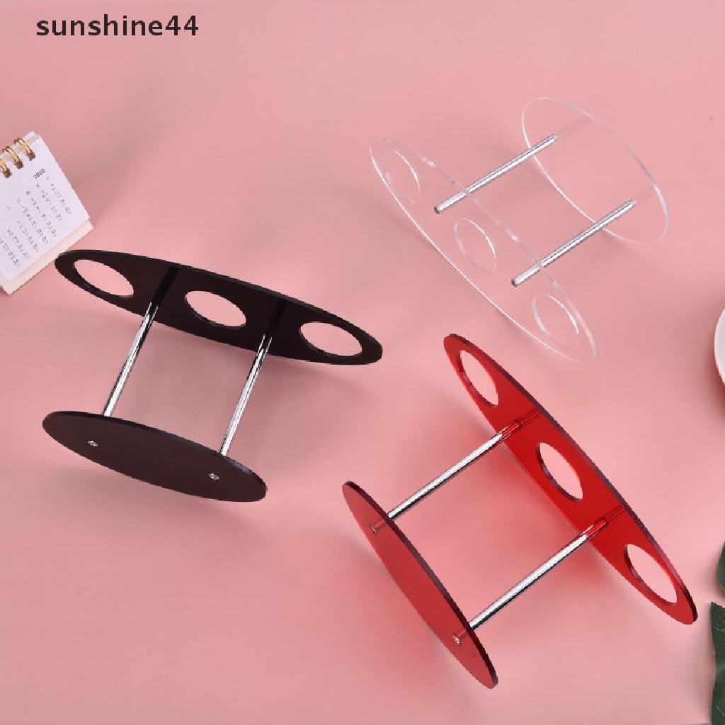 Sunshine Holder Es Krim Cone 3 Lubang Bahan Akrilik Transparan Dapat Dilepas / Digunakan Kembali