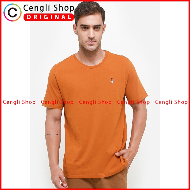 BAJU KAOS PRIA HUSH PUPPIES ORIGINAL CASUAL LENGAN PENDEK ORANGE HM18