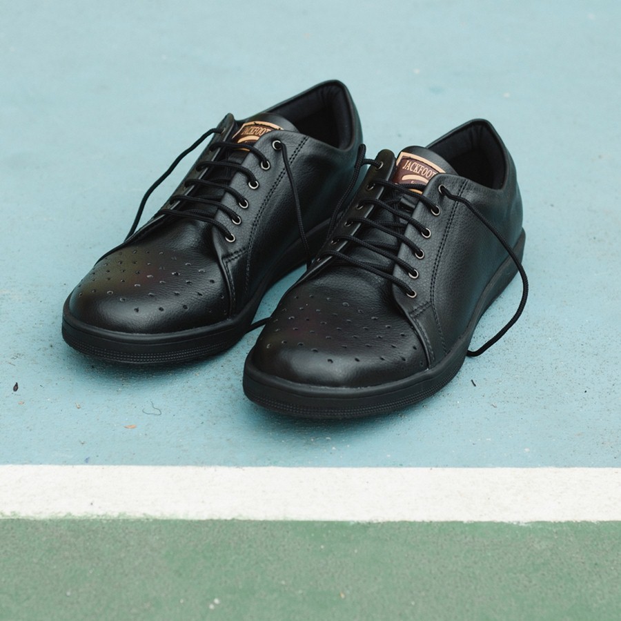 Orlando Black | Sepatu Pantofel Klasik Formal Pria Cowok Ori Lokal Original Footwear | FORIND x Jack