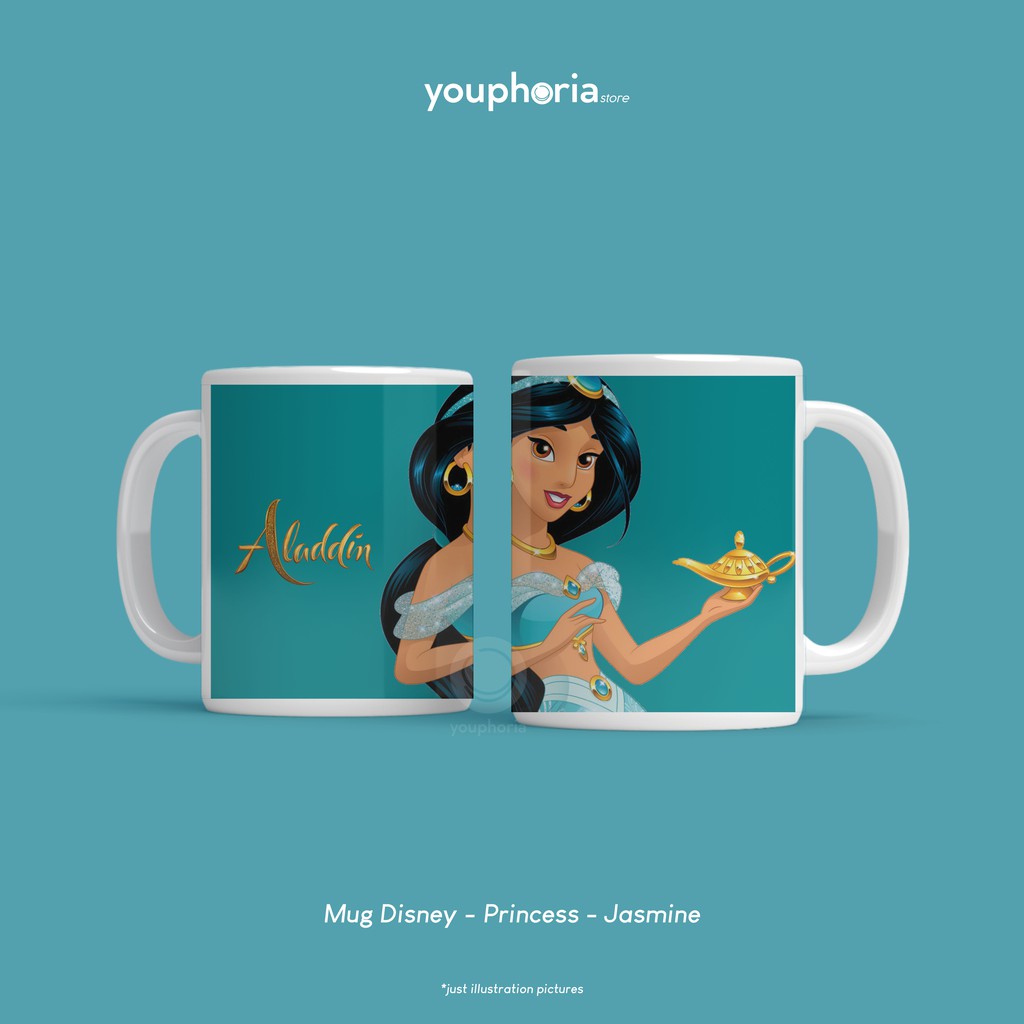 Mug Custom Full Print - Mug Karakter Kartun Movie - Souvenir Mug - Kado Mug Disney Princess Jasmine