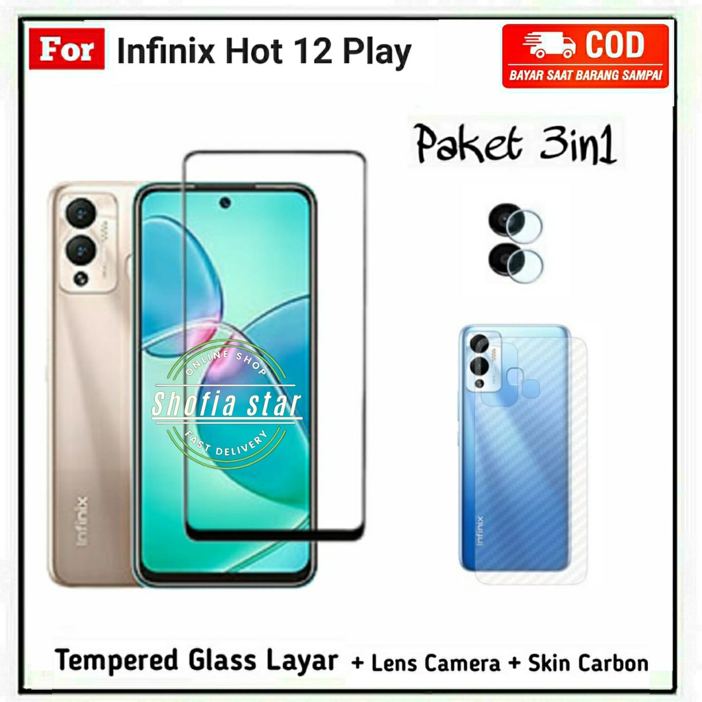 3IN1 TEMPERED GLASS MATTE AG INFINIX HOT 12 PLAY 12 12I 11 Play 12 Play NFC TG LAYAR ANTI GLARE KACA FULL COVER