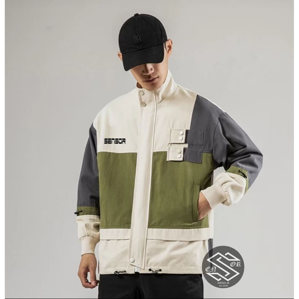 Jaket Semi Parka Kombinasi Sensor / Jaket Pria Combi SNSR Series