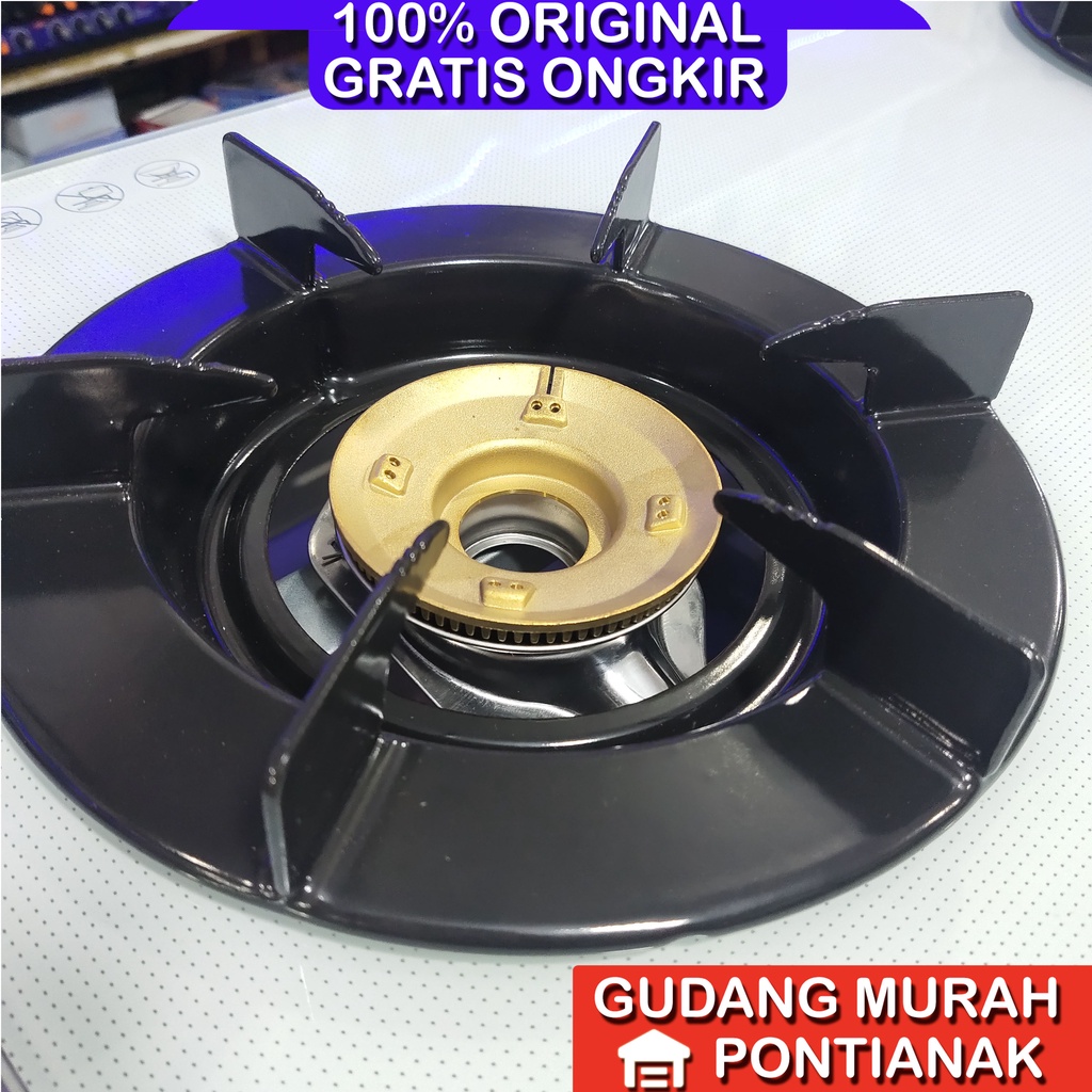 KOMPOR GAS 2 TUNGKU RINNAI RI- 712 GA (glass top) Kompor Gas Rinnai Kaca Ri 712 GA 2tungku jumbo dan api lilin /Kompor Rinnai 712ga w