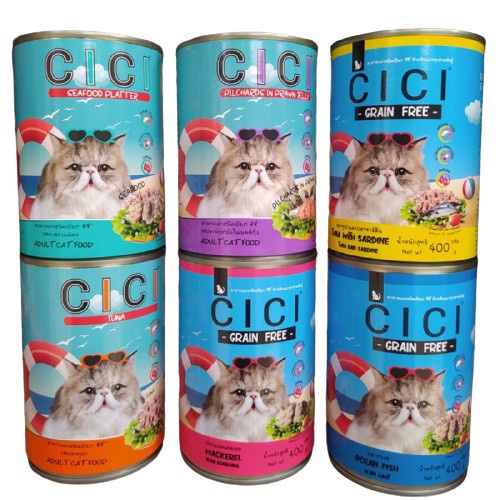 Makanan Kucing Basah-CICI kaleng 400gr,Untuk Adult dan kitten.