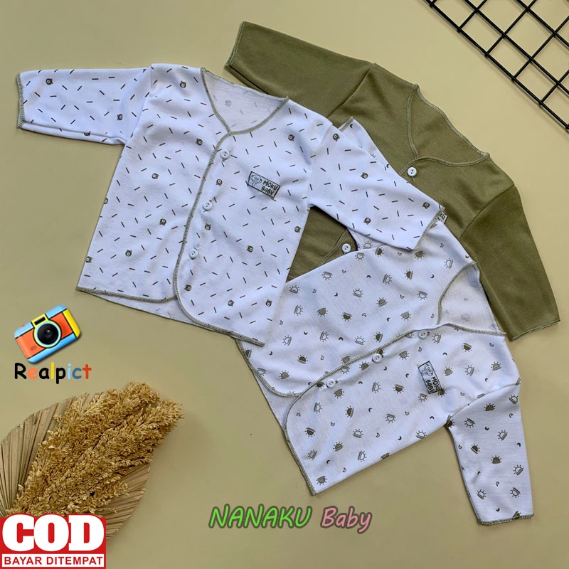 3 PCS Baju Newborn Bayi Baru Lahir Baju Lengan Panjang Bayi Usia 0-3 Bulan Seri Army - Anababy