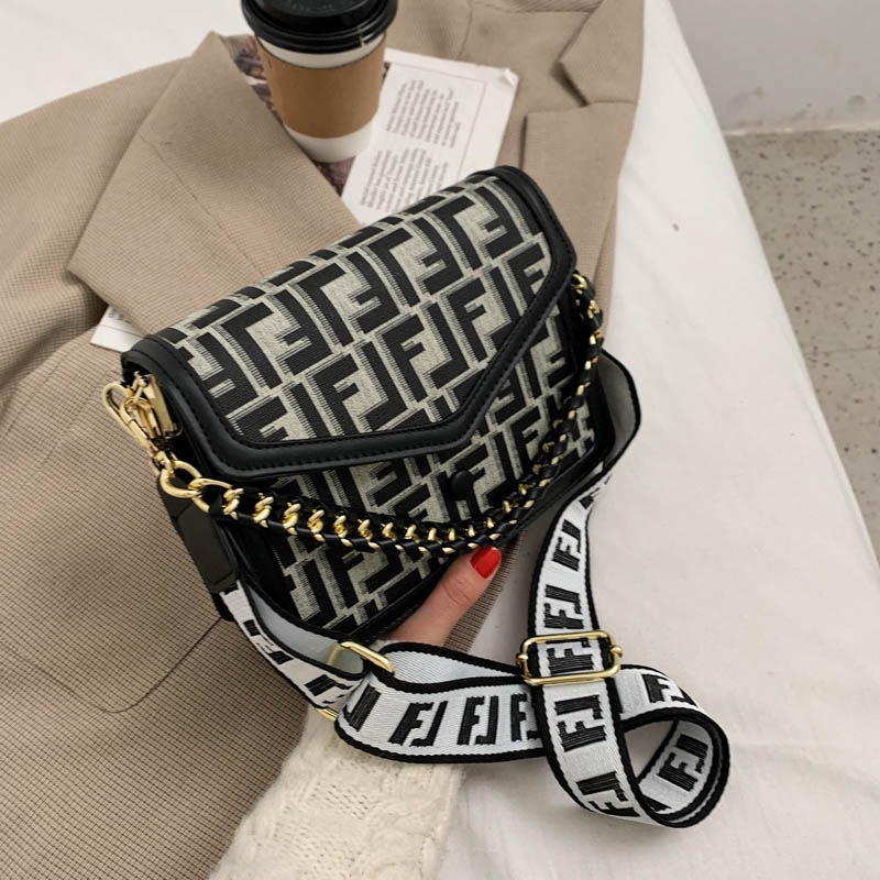 BJ43319 - BLACK/BROWN - TAS MOTIF F WANITA FASHION IMPORT MODIS ELEGAN TERMURAH TERLARIS TERBARU BAGSTORE JAKARTA TAS BATAM BQ3319