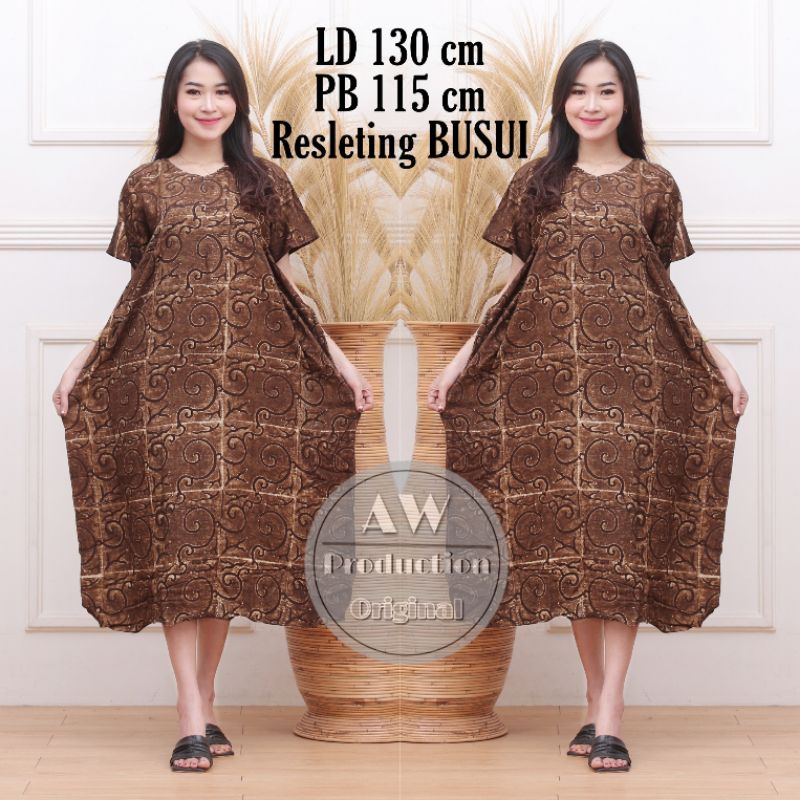 Daster Lowo Kekinian Motif Sogan Jumbo LD 130 CM Busui Resleting Depan Homedress Rayon Premium Adem