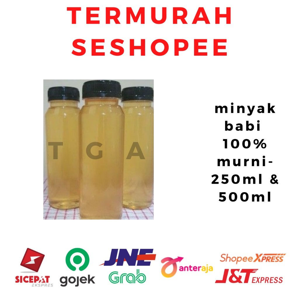 

minyak babi 100% murni nett 250 ml & 500ml