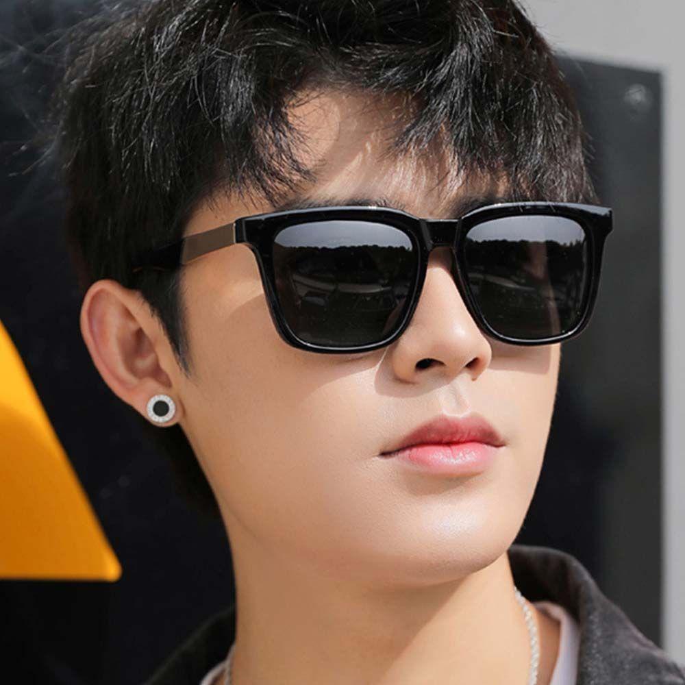 MXBEAUTY Pria Kacamata Hitam Untuk Pria Punk Hip Pop Biru Kepribadian Hitam Kacamata Matahari Gaya Korea Sunglasses