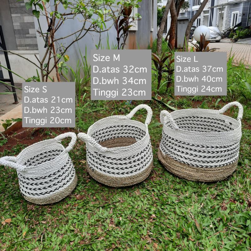 Cover Pot Seagrass /Coverpot Basket Anyaman / Keranjang Laundry JF02