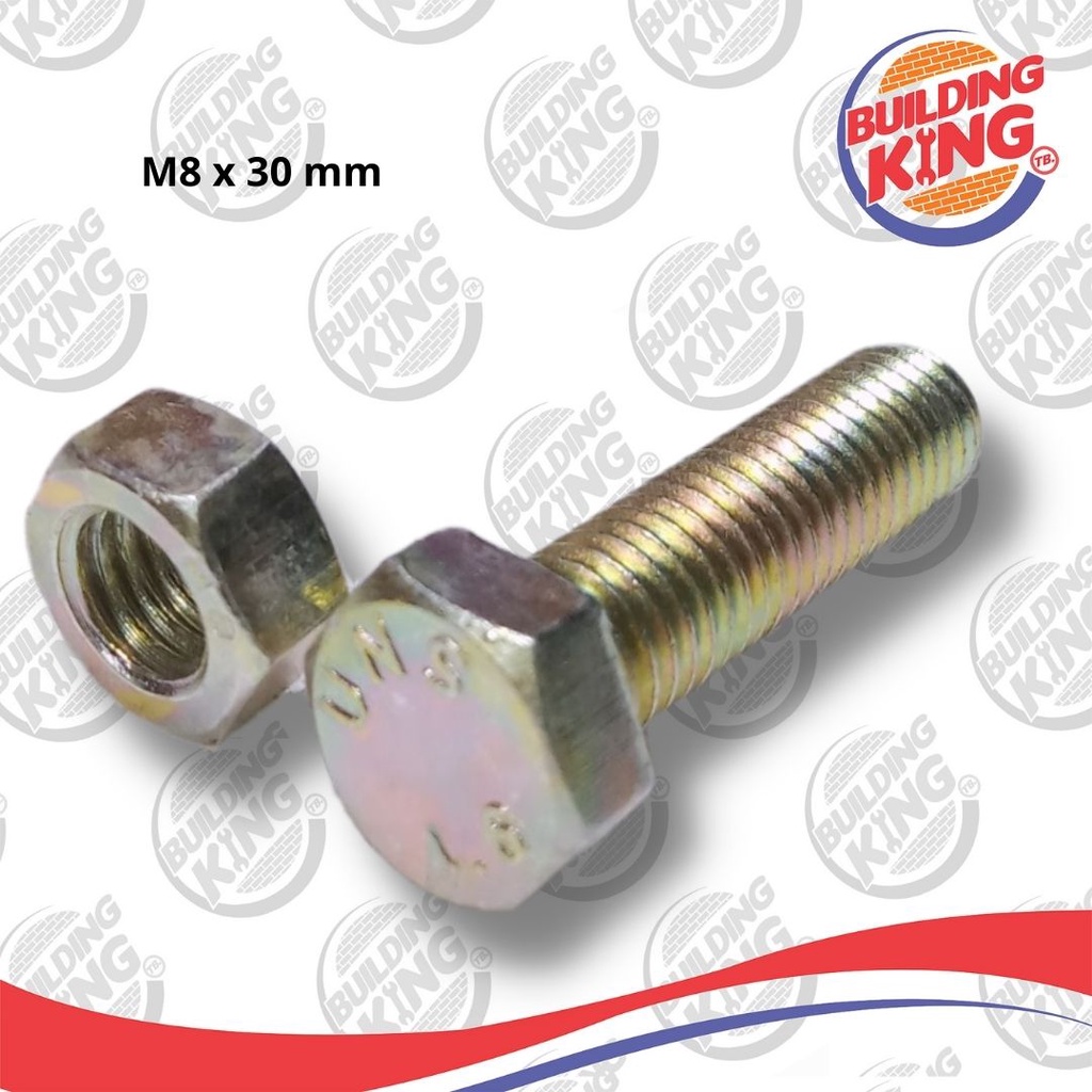 BAUT MUR KUNING M8 8x30 mm / BAUD lubang 8 mm x 3 cm KUNCI 12