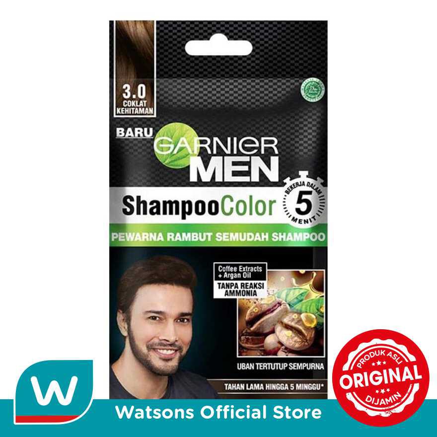 Garnier Men Shampoo Color 3.0 Coklat Kehitaman 10ml