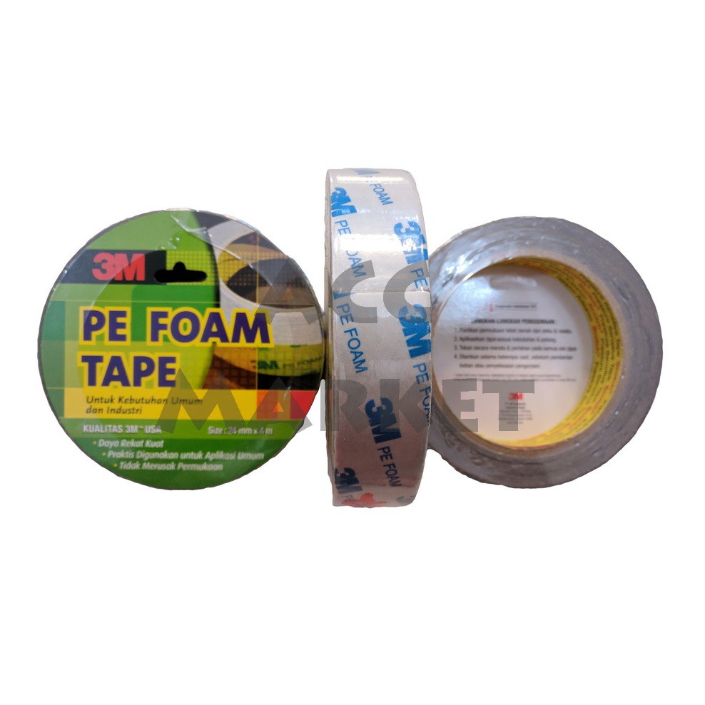 Isolasi Double Tape 3M Foam 24 Mm x 4.5M Busa Dobel Tip