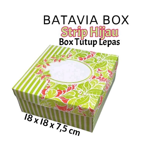 

Box nasi kotak nasi Tutup Lepas uk 18x18x7,5 Strip Hijau