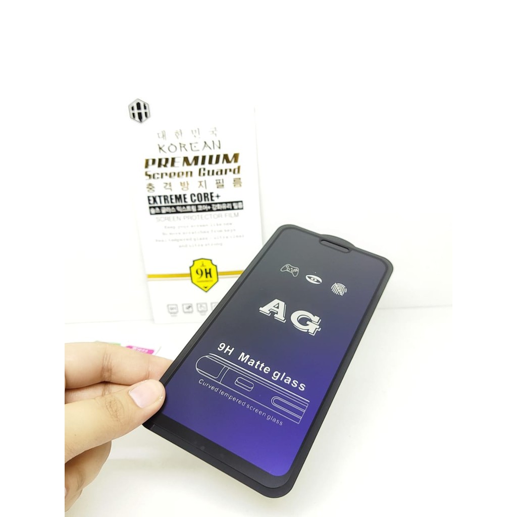 MATTE Blue Ray 9H Oppo A3S Realme C1 6.2 inch Tempered Glass FULL GLUE NO Sidik Jari ANTI RADIASI