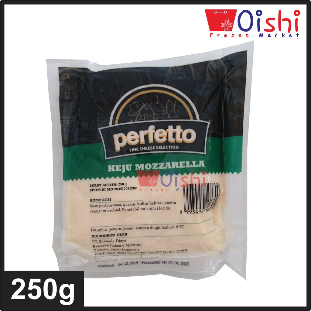 Perfetto Keju Mozarella Mozzarella 250g Cheeser