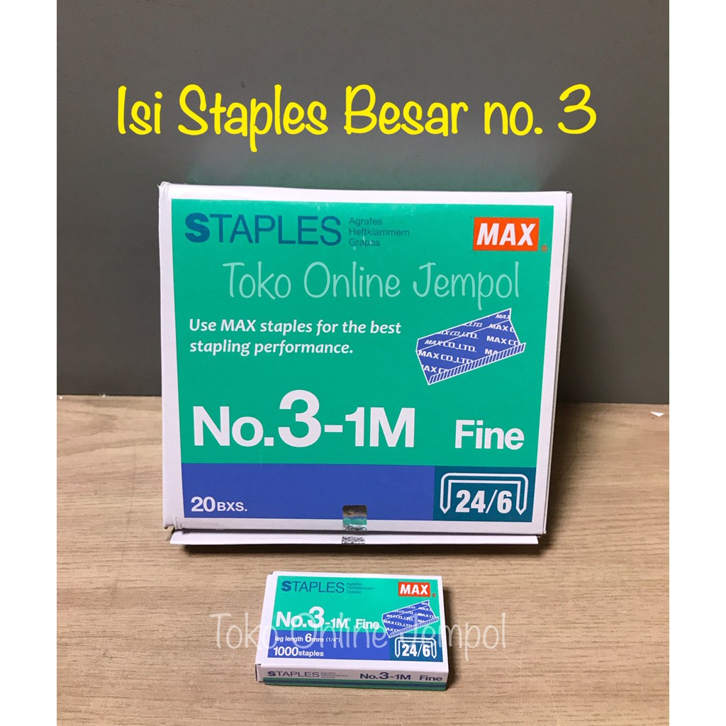 

Max staples BESAR No.3-1M isi staples MS90112 stapler refill 762179 ATK0699MX