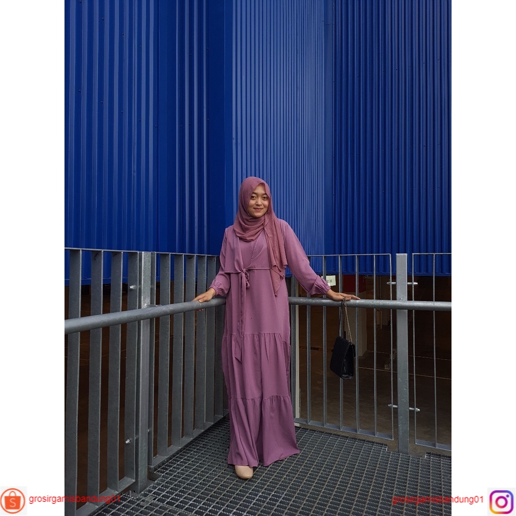 Karina Dress | Casual Dress Korea | Gamis + Outer | Size S M L XL | Baju Gamis Jumbo | Big Size | OO