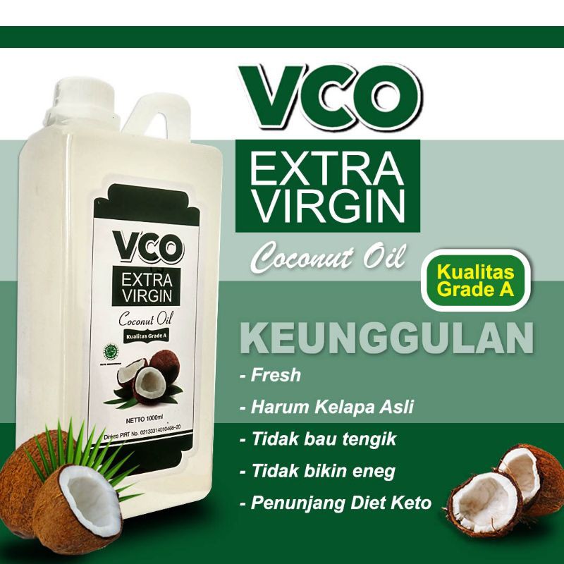 

VCO Organic Grade A 1000ml - Minyak Kelapa Murni Virgin Coconut Oil 100%