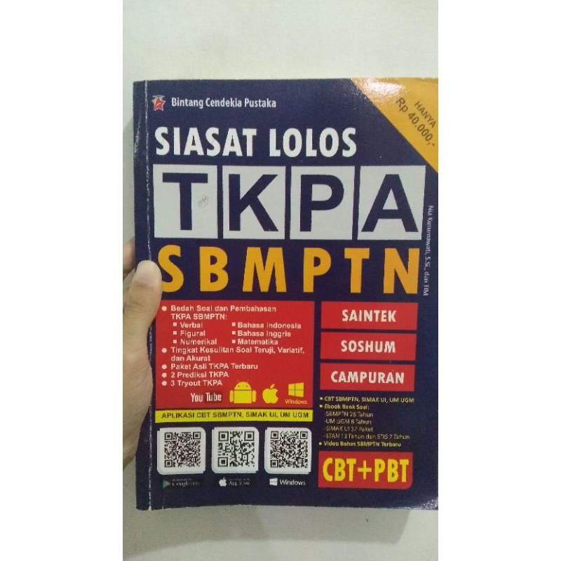 SBMPTN : Buku Siasat Lolos TKPA SBMPTN penerbit Bintang Cendekia Pustaka
