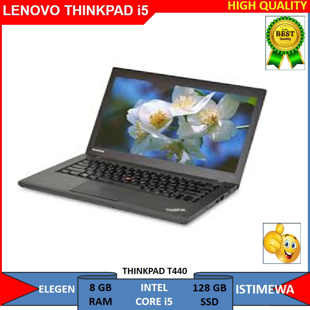 Jual LAPTOP LENOVO THINKPAD T440 INTEL CORE i5 GEN 4, RAM 8 GB SSD 128