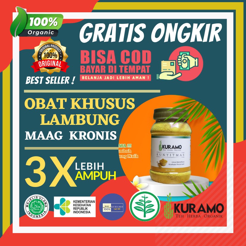 

OBAT HERBAL ASAM LAMBUNG MAAG KRONIS AKUT GERD PERUT KEMBUNG BEGAH MULES MUAL - KURAMO KUNYIT MAS COD