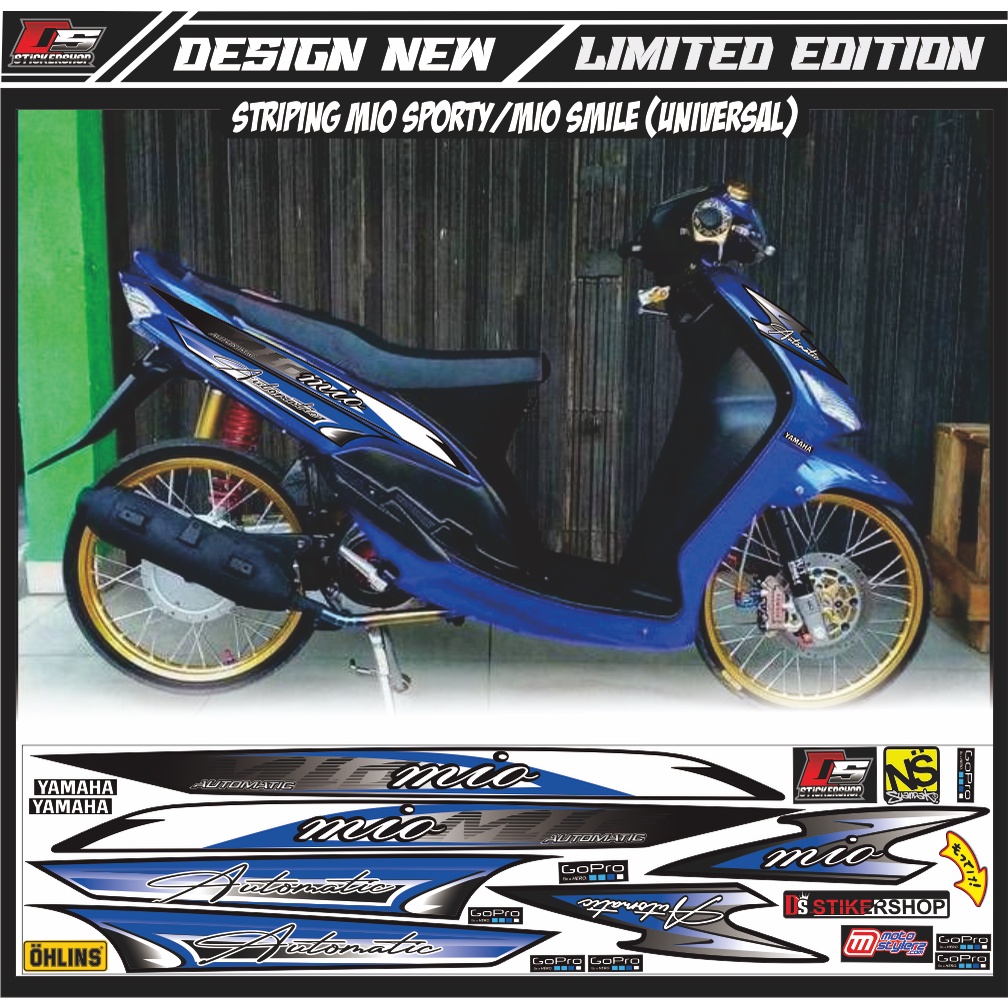 STRIPING VARIASI MIO SMILE/MIO SPORTY RACING/STRIPING MIO VARIASI WARNA BIRU