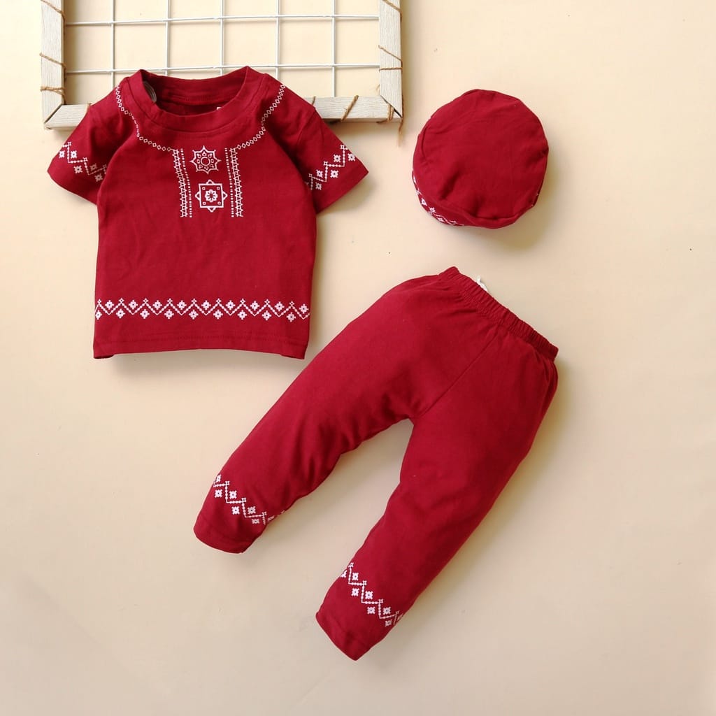 Baju Koko Corak Warna / Baju Bayi laki laki Usia 6 Bulan - 2,5 tahun/ Baju Koko Anak