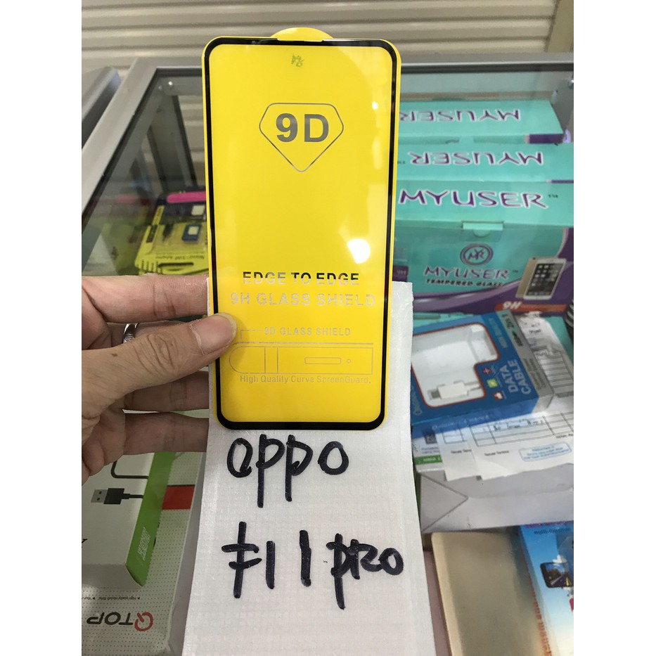 Tempered Glass gorilla full lem 9D aaron tebal oppo f11 pro new