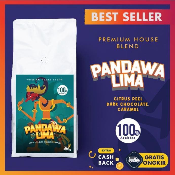 

Premium Kopi House Blend Pandawa5 1Kg 100% Biji Kopi Arabika Specialty -Diskon Sd 50%