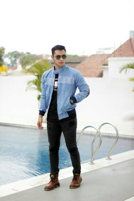 jaket rocafela dada jaket jeans pria
