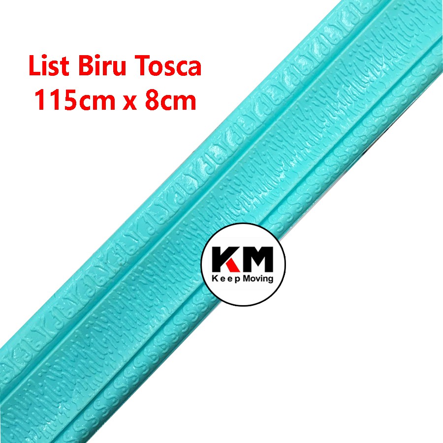 KM Wall Border List Wallpaper Wallborder Foam 3D-BIRU TOSCA 115 x 8cm