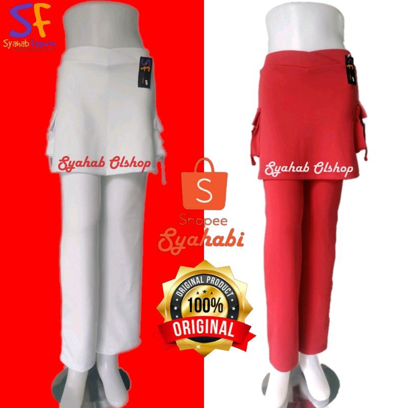 CELANA SENAM ROK MERAH - PUTIH