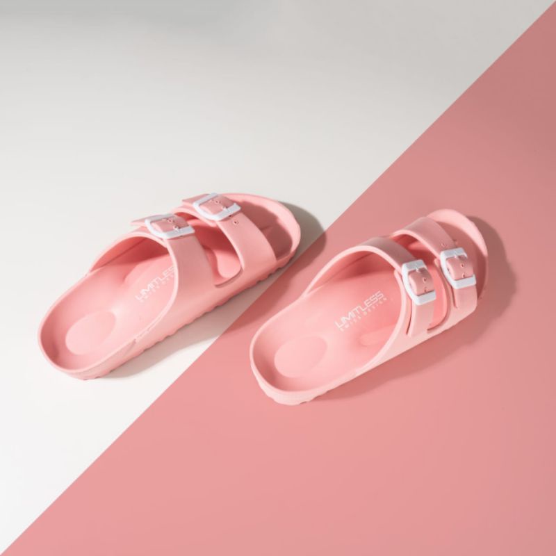 Sandal Wanita Strap Sandal Tali Slide Casual Sendal Wanita Slip On Empuk Dipakai-Blosom Pink