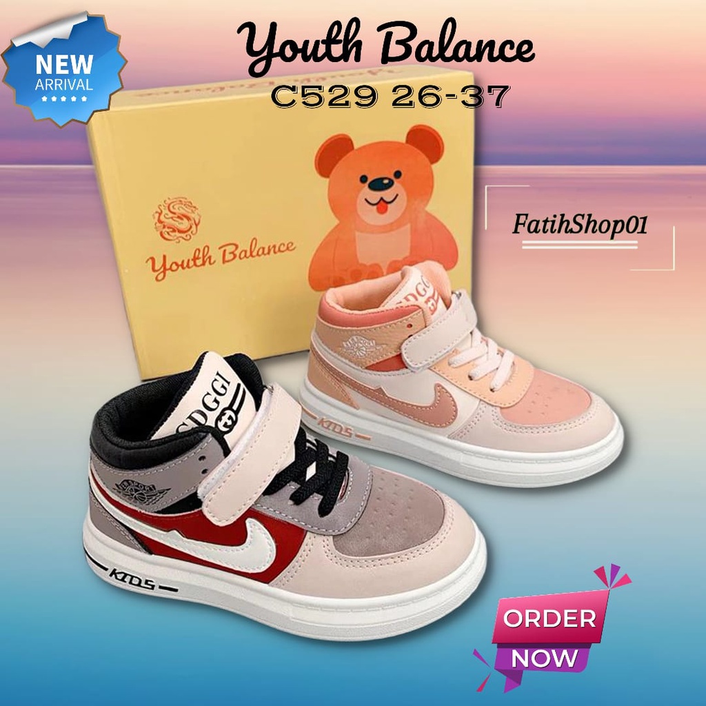 SEPATU SNEAKERS IMPORT DARI YOUTH BALANCE| Snikers Anak | B529 UKURAN 26-37| | Snakers Anak Perempuan | Sneakers Anak Import | Sepatu Snekers Anak | Sepatu Boot Anak | Boot Anak